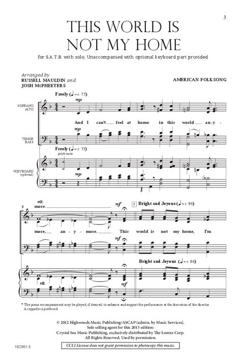 This World Is Not My Home Satb Opt Keyboar Jw Pepper Sheet Music
