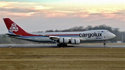 Cargolux Boeing 747 8f Lx Vch Landing At Luxembourg Findel Airport