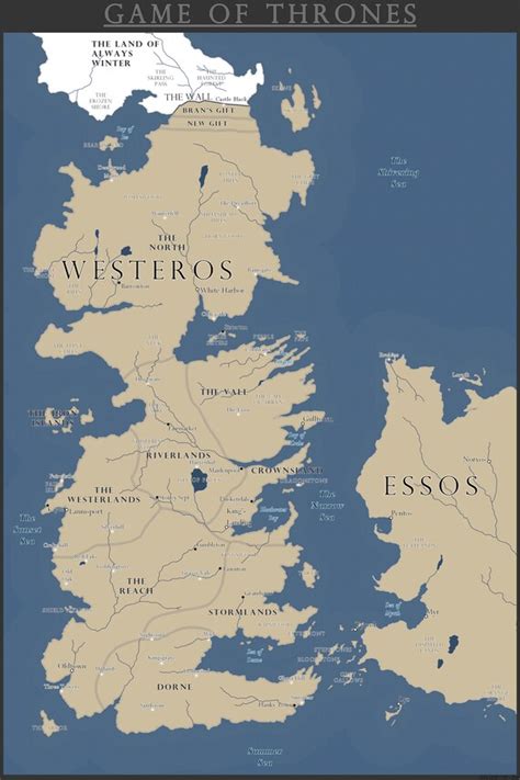 Items Similar To Game Of Thrones Westeros Map On Etsy