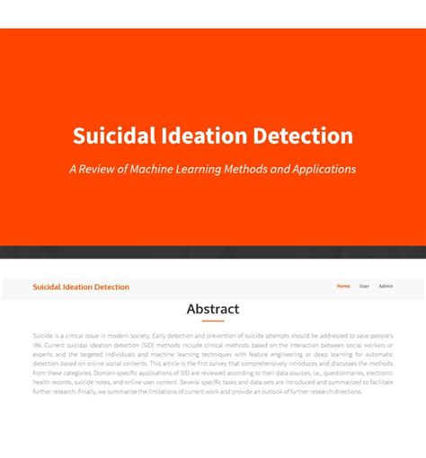 Suicidal Ideation Detection A Review Of Machine Learning Methods And