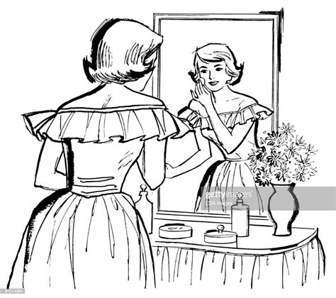Woman Looking In Mirror High Res Vector Graphic Getty Images