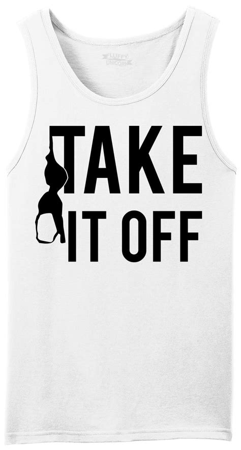 Take It Off Funny Mens Tank Top Bra Sex Adult Humor Summer Pool Party
