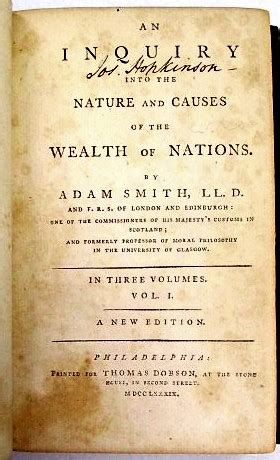 It influenced a number of authors and economists, as well as governments and organizations. Wealth of Nations by Adam Smith, First Edition, Used ...