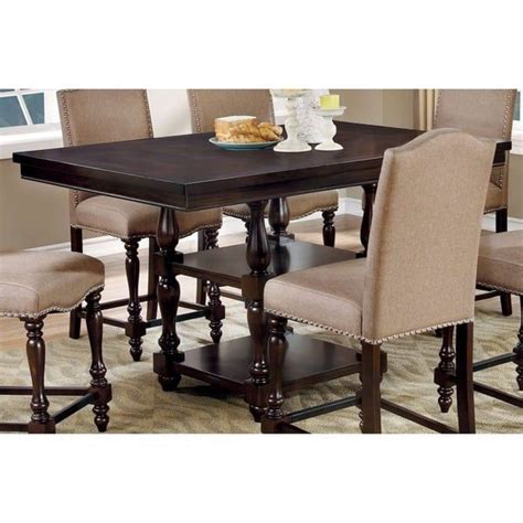 Furniture Of America Edella Classic Antique Cherry Counter Height Table