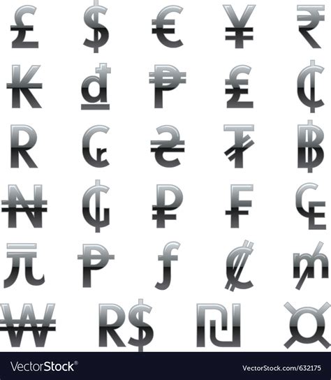Currency Symbols Of The World Royalty Free Vector Image