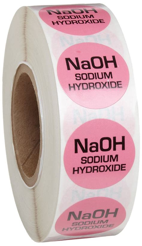 I Chem Label Sodium Hydroxide Case Of 1000 Science Lab Consumables