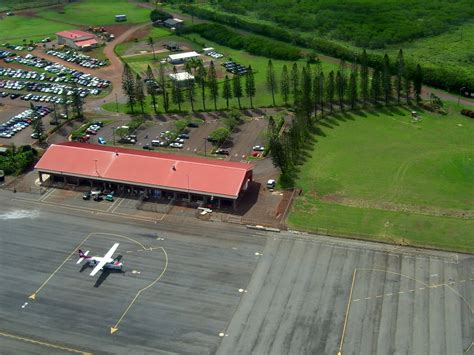 Molokai Airport Aerial View Of The Entrance Parking Lot Main