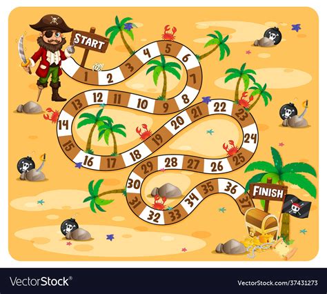 Path Board Game Pirate Theme Royalty Free Vector Image