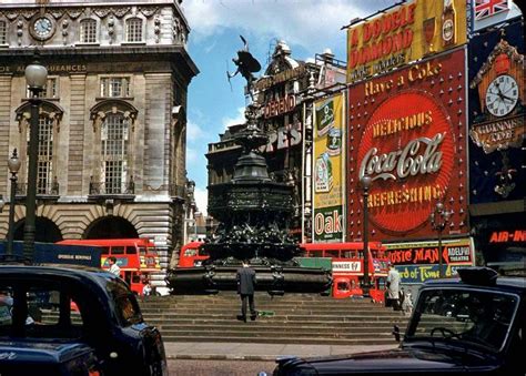 1960s • Piccadilly Circus • London England United Kingdom • From Charles W Cushman Photograph