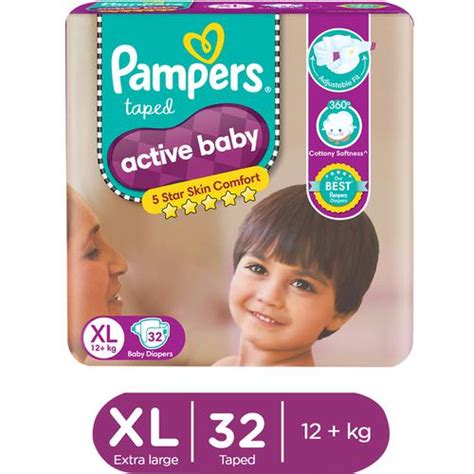 Buy Pampers Active Baby Diaper Xl 32 Pcs Online At Best Price Of Rs 989