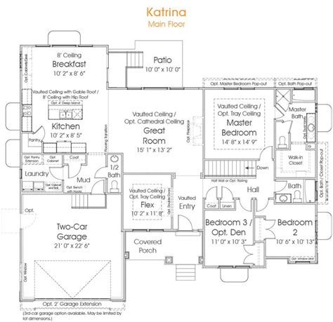 Call edge to begin building your new home! Katrina | Rambler house plans, Basement house plans, Rambler house