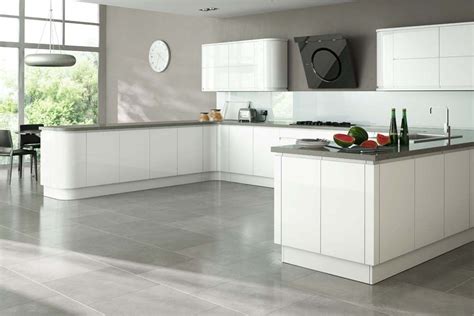 Stunning grey shaker style kitchen with inlay style cabinet doors. Gloss white units & grey worktops | Dream kitchen | Pinterest