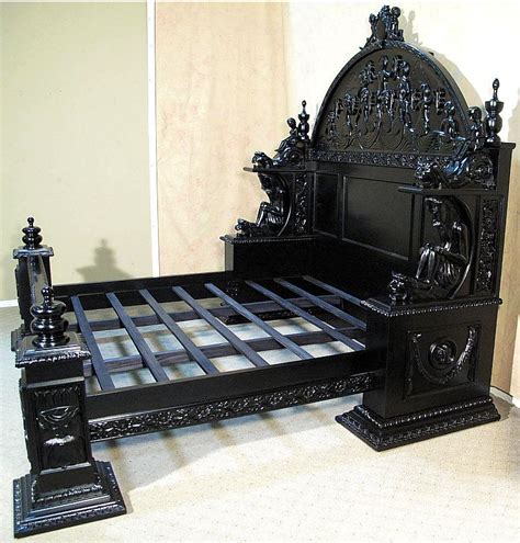 Black Goth Beds Black Baroque Gothic Carved King Size Bed With