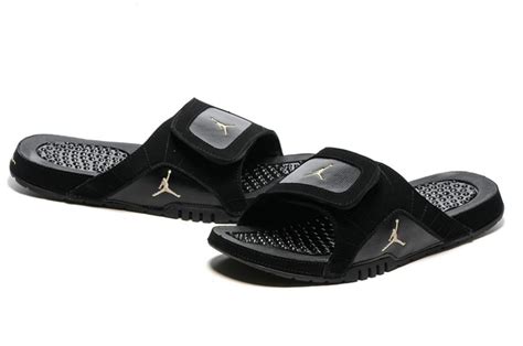 Michael jordan's creative dexterity and stealth put his opponents on edge and threw them off balance, earning him the infamous nickname black cat. Nike Jordan Hydro XII Retro Men Sandals Slides Black Gold ...