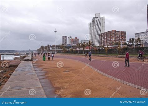 Overcast Wet Afternoon On Beachfront In Durban South Africa Editorial
