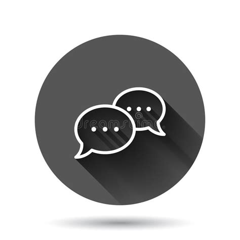 Speak Chat Sign Icon In Flat Style Speech Bubbles Vector Illustration