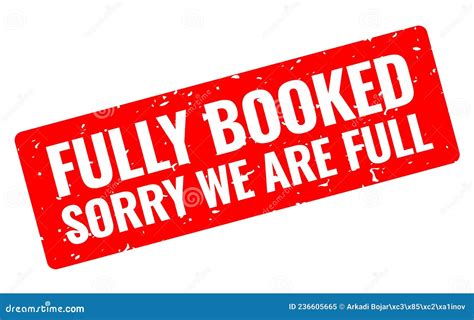 Fully Booked Grunge Banner Sorry We Are Full Stock Vector