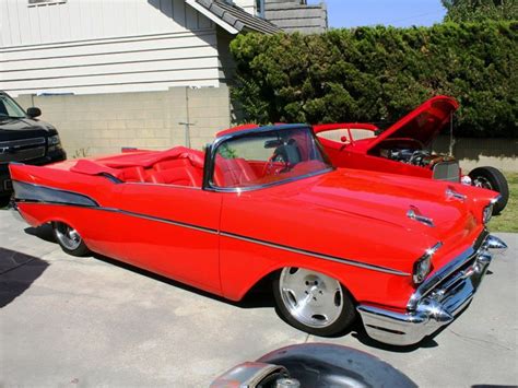 beautiful red 57 chevy convert street rodder custom classic cars