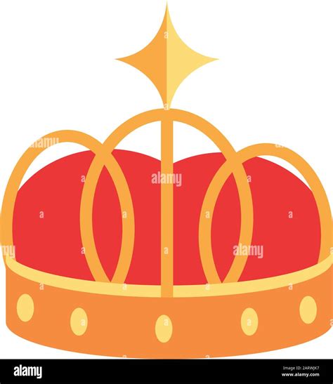 Crown Monarch Jewel Royalty Authority On White Background Vector