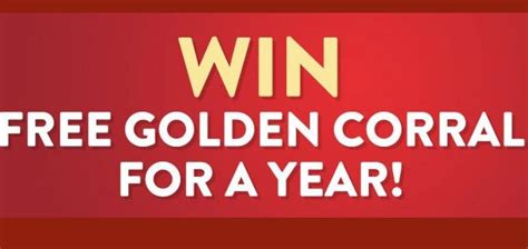 This card must be presented at time of purchase and the card's available balance will be applied toward your purchase. Golden Corral For A Year Sweepstakes - Win $1050 Gift Cards Eligibility: 50 US, DC 18+ This ...