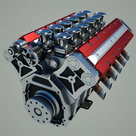 V12 Engine 3d Model 19 C4d Vue Dae Blend Fbx Obj 3ds Free3d