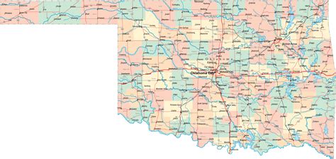 State Map Of Oklahoma State Map Of Arkansas
