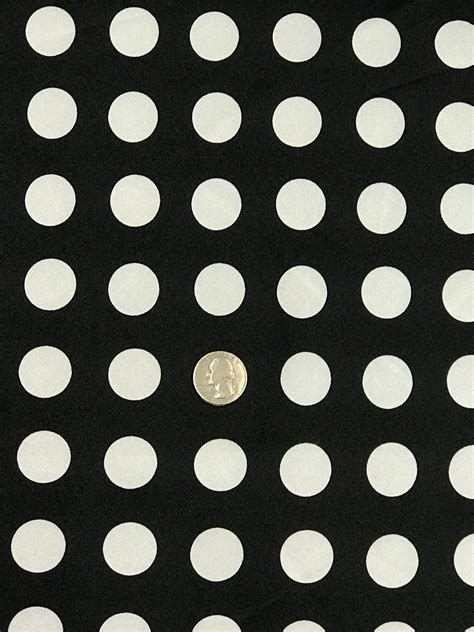 Big Polka Dots White On Black Satin Sal Tex Fabrics Inc