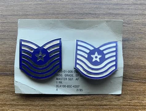 2 Vintage Master Sergeant Us Air Force Hat Pin Up Enlisted Rank Set 17