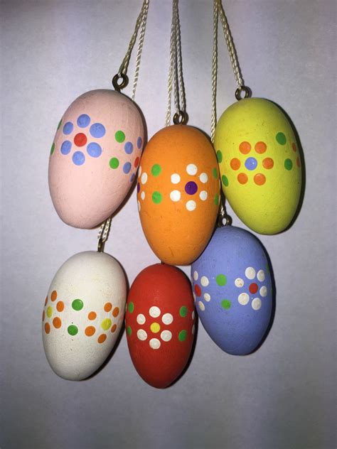 Vintage German Egg Ornaments Set Of 6 Hanging Eggs Set Of Etsy Canada