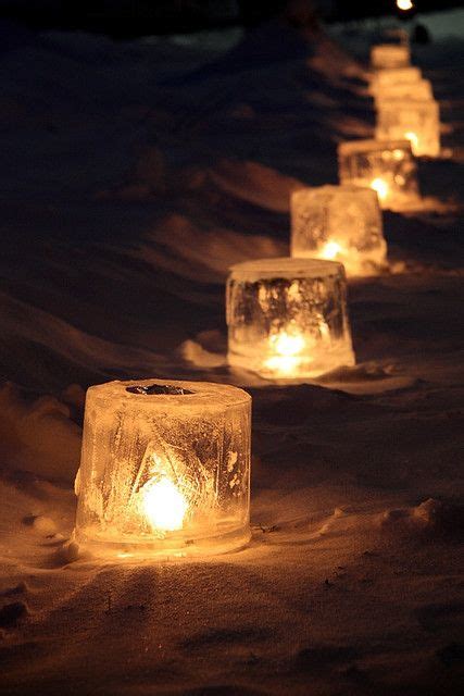 These Are Ice Lanterns But I Like The Idea Of A Trail Of Candles In