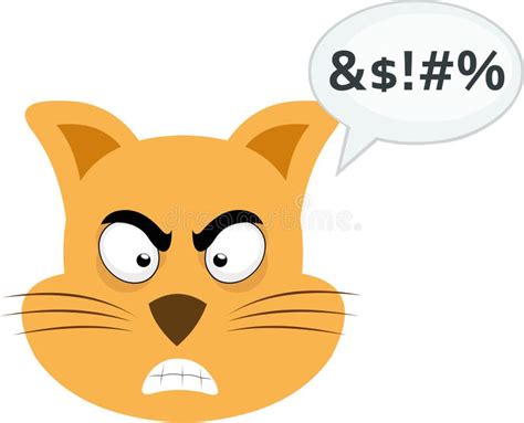 Vector Emoji Head Feline Dialogue Bubble Insults Stock Vector