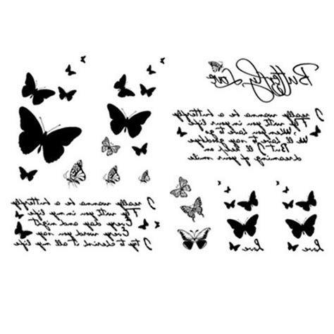 Yeeech Temporary Tattoos Sticker For Women Fake Butterfly Love Designs Sexy Arm Leg Hand Face
