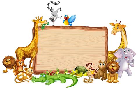 Border Template With Cute Animals 697241 Vector Art At Vecteezy