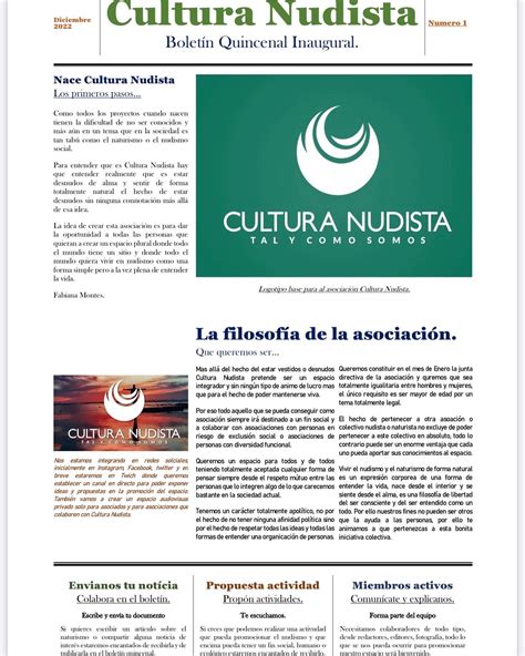 Naturismo Perú ANNLI Naturismo Nudismo nacional e internacional PRIMERA EDICIÓN DE LA REVISTA