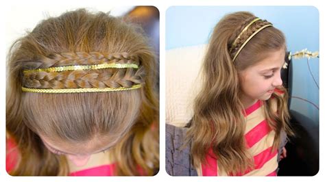 Double Braid Sparkly Headband Cute Girls Hairstyles