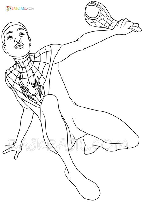 Miles Morales Spider Man Coloring Pages Coloring Pages