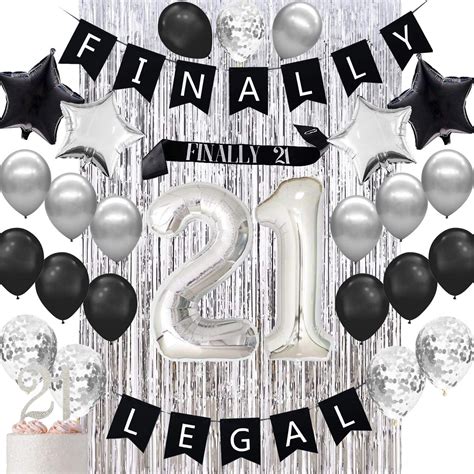 Buy Haimimall 21st Birthday Decorations For Her Him Finally Legal 21st Birthday Decorations