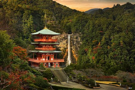 1366x768px Free Download Hd Wallpaper Temples Japan Nachi Falls