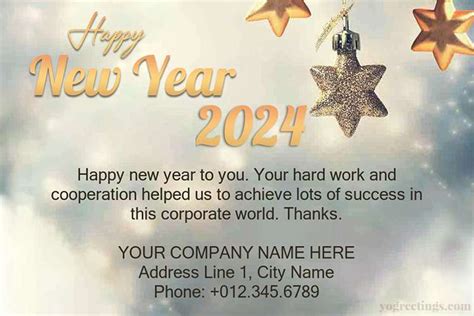 Sparkling 2024 New Year Greeting Card For Company 1 9719c 