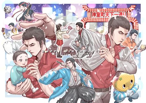 kiryuu kazuma, sawamura haruka, sakamoto ryoma, and sawamura haruto