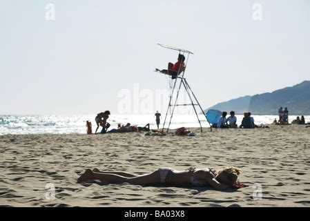 Girls In Bikinis On The Beach At Pinamar Argentina Stock Photo Alamy