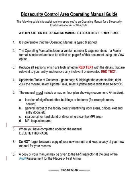 Instructions Manual Template