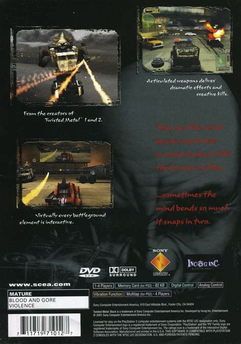 Twisted Metal Black 2001 Playstation 2 Box Cover Art Mobygames