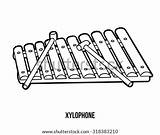 Xylophone Coloring Instruments Children Glockenspiel Musical Book Template Shutterstock sketch template
