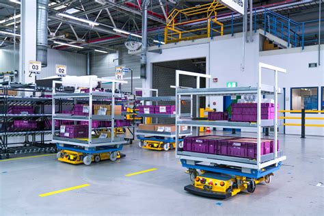 Smart Transport Robot Carrying Roller Containers Through The Logistics