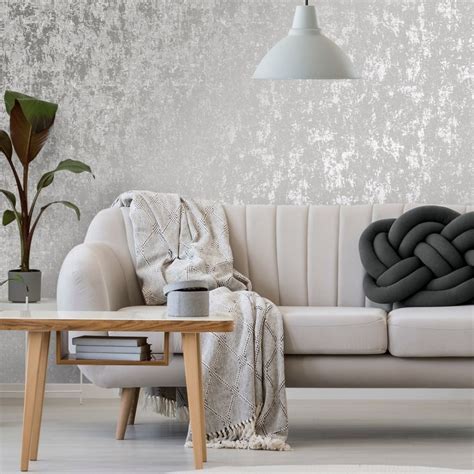 Milan Metallic Wallpaper Grey And Silver Grey Wallpaper Living Room