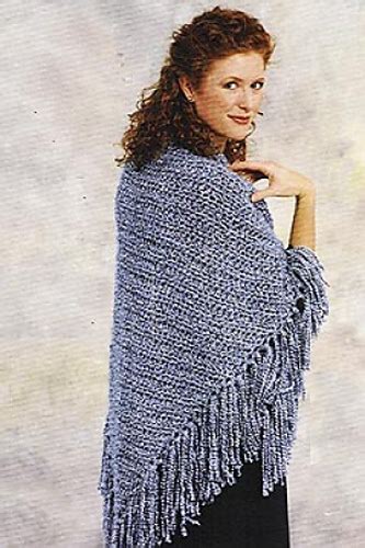 Ravelry Easy Triangle Shawl With Fringe Crochet Pattern By Lion