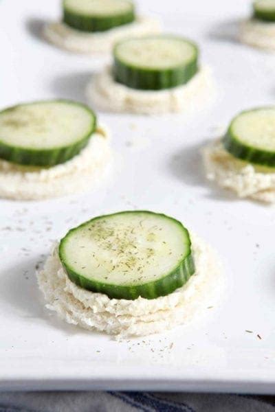 cucumber finger sandwiches with feta and cream cheese spread
