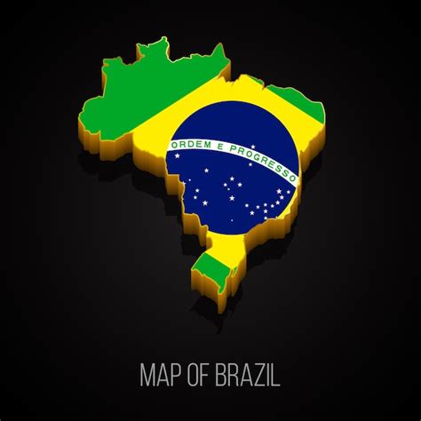 Premium Vector 3d Map Of Brazil