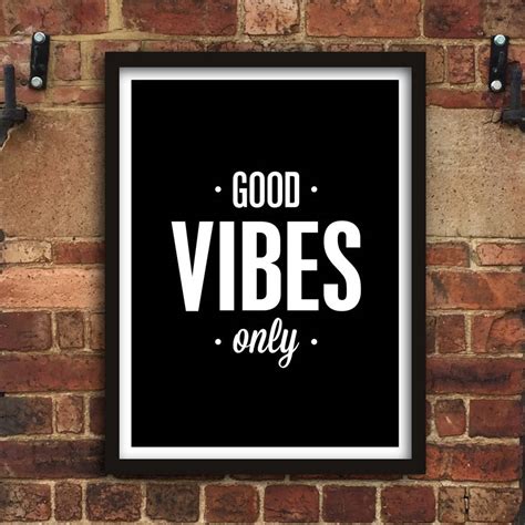 Good Vibes Only Inspirational Typography Print By The Motivated Type